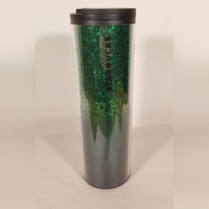 Starbucks Green Glitter Travel Tumbler (16 oz) 2019 Holiday Christmas